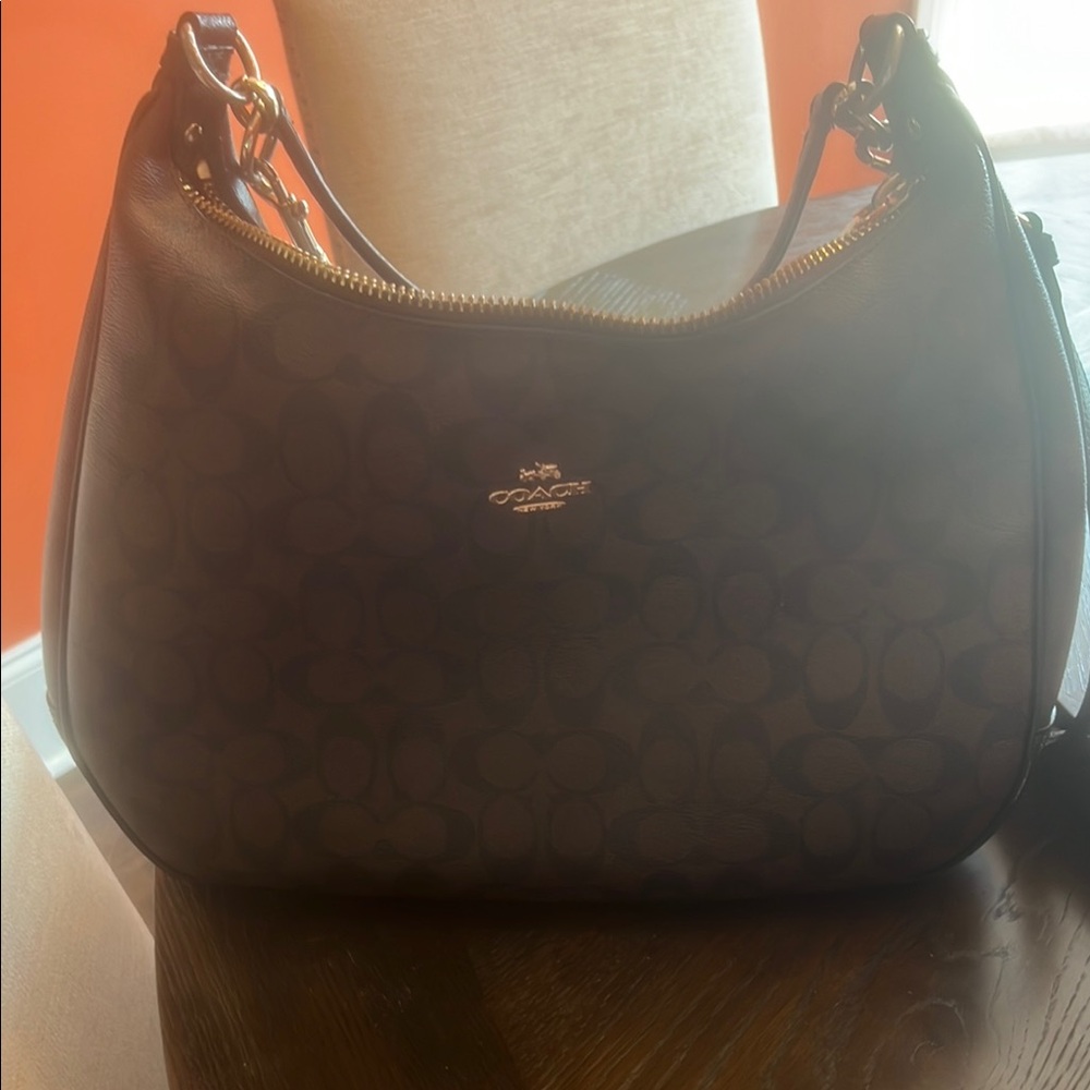 Coach Signature Dark Brown Shoulder Bag